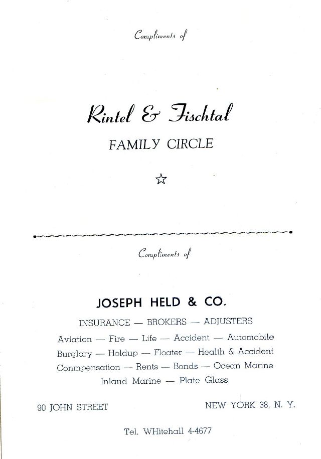 SOUVENIR JURNAL UNITED CZORTKOWER RELIFE SOCIETY 1952 USA - 0030